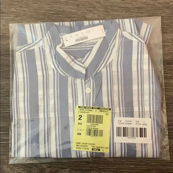 J.Crew Band-collar cotton poplin tunic - Picture 6 of 7